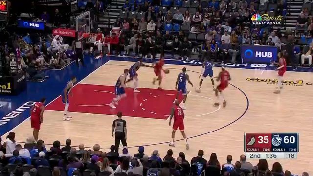 NBA常规赛：开拓者vs国王第2节英文原声回放