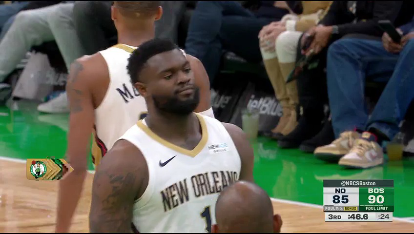 鹈鹕vs凯尔特人 NBA常规赛：鹈鹕vs凯尔特人第3节英文原声回放