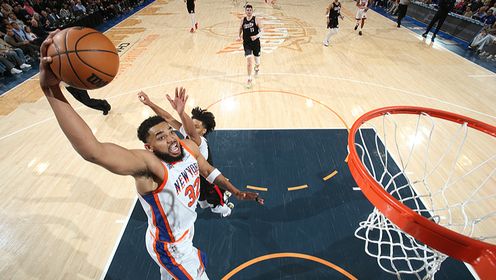 《NBA全场集锦》【球星】唐斯vs开拓者集锦 全场10+11边工作边休息照样带队取胜
