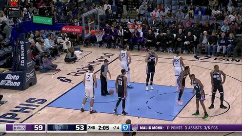 《NBA全场集锦》【回放】NBA常规赛：国王vs灰熊第2节英文原声回放