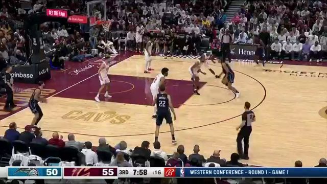NBA季后赛：魔术vs骑士第3节英文原声回放