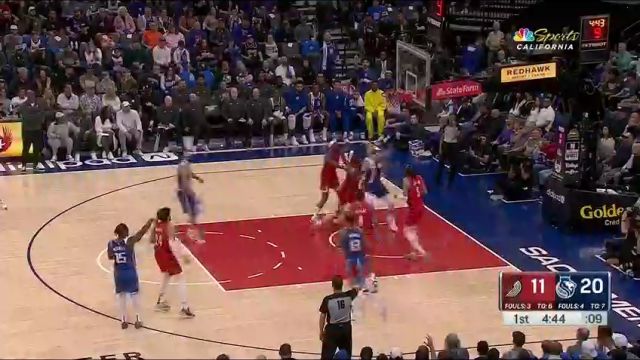 NBA常规赛：开拓者vs国王第1节中文解说回放