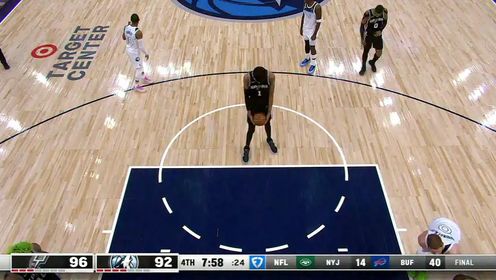 《NBA全场集锦》【回放】NBA常规赛：马刺vs森林狼第4节英文原声回放