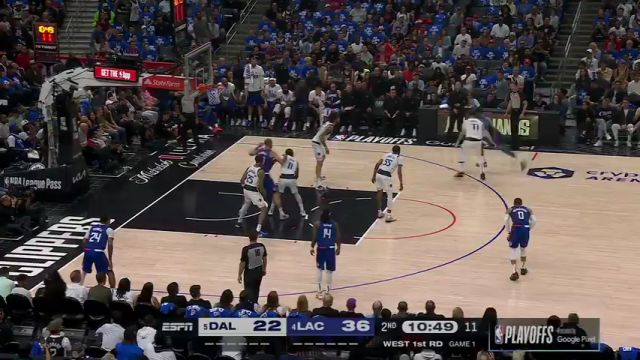 NBA常规赛：独行侠vs快船英文原声全场回放