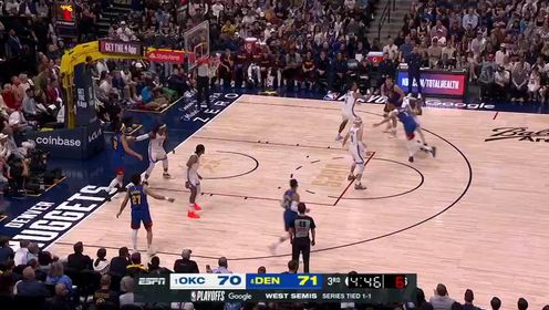 《丹佛掘金》 【回放】NBA季后赛：雷霆vs掘金G3第3节英文原声回放