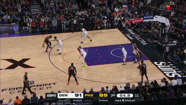 NBA常规赛：掘金vs太阳第3节英文原声回放