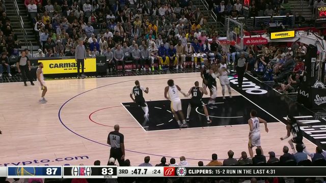 勇士vs快船五佳球 库明加隔扣泰斯 乔治三分球准绝杀