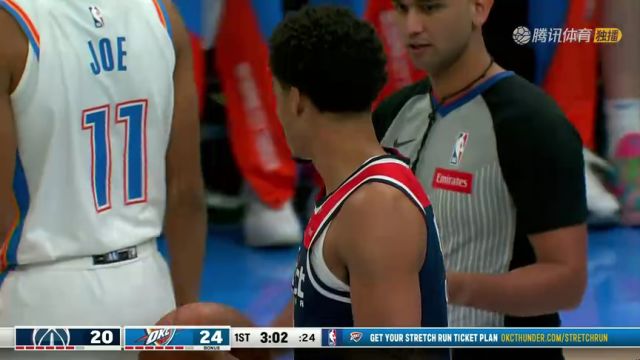 NBA常规赛：奇才vs雷霆第1节英文原声回放