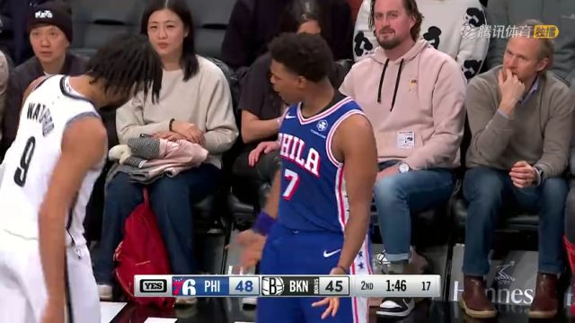 NBA常规赛：76人vs篮网第2节英文原声回放