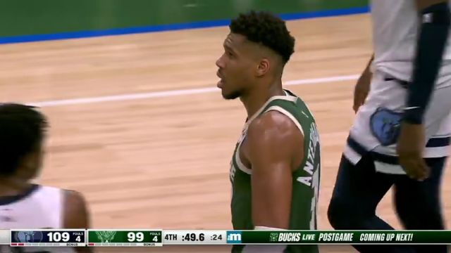 NBA常规赛：灰熊vs雄鹿第4节英文原声回放