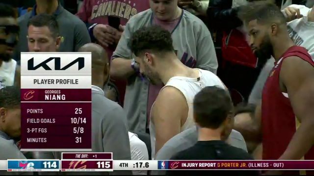 NBA常规赛：76人vs骑士第4节英文原声回放