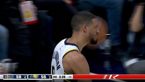 《NBA全场集锦》伸出长臂守护禁区 哈利伯顿只手遮天送出大帽