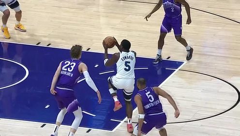 《NBA全场集锦》身体控制能力拉满 爱德华兹变向突破极限2+1手到擒来
