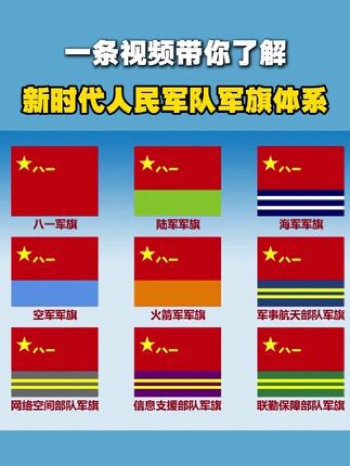 军兵种军旗的#颜色有何深意？一条视频带你了解新时代人民军队#军旗体系！#硬核#科普_高清