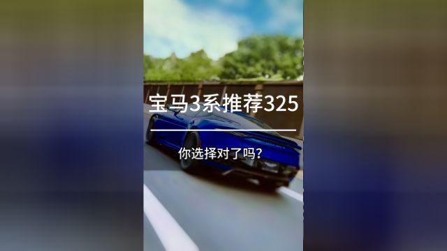 宝马3系推荐购买325