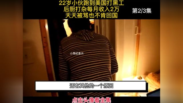 22岁小伙跑到美国打黑工,后厨打杂每月收入2万,天天被骂也不肯回国#纪录片#解说#打工 2