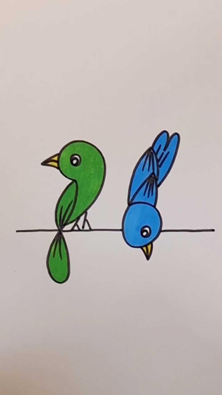 小鸟简笔画儿童画法图片