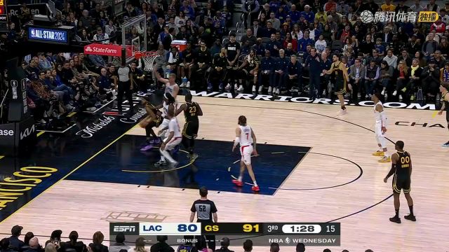 2023/24赛季NBA常规赛：快船 VS 勇士 全场回放