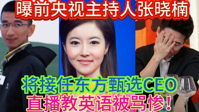 曝前央视主持人张晓楠将接任东方甄选CEO,直播教英语被骂惨!