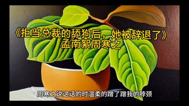 《拒当总裁的舔狗后,她被辞退了》孟南絮周寒之小说未删减版