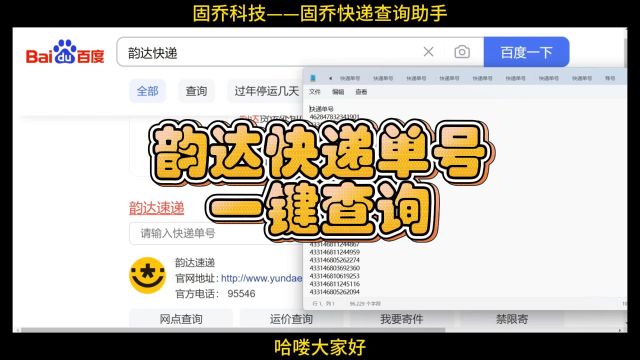 韵达快递单号查询,快递信息一目了然!