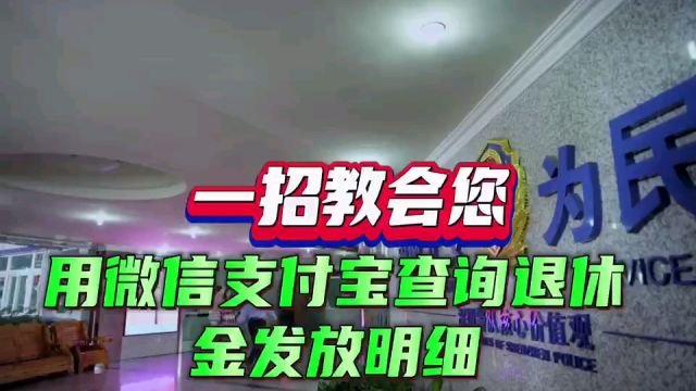 一招教会您,用微信 支付宝查询退休金发放明细