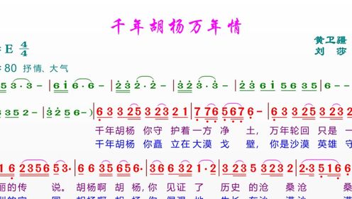 歌曲│千年胡杨万年情​│歌词：黄卫疆  作曲：刘莎