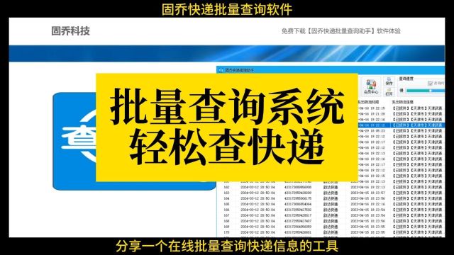 高效便捷,在线快递单号批量查询系统,让您轻松追踪包裹!