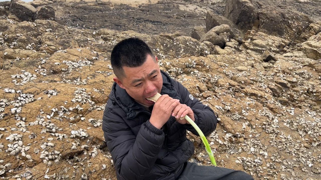 小斗赶海烤海蛎子,在海边现烤现吃,卷着煎饼边吃边竖大拇指