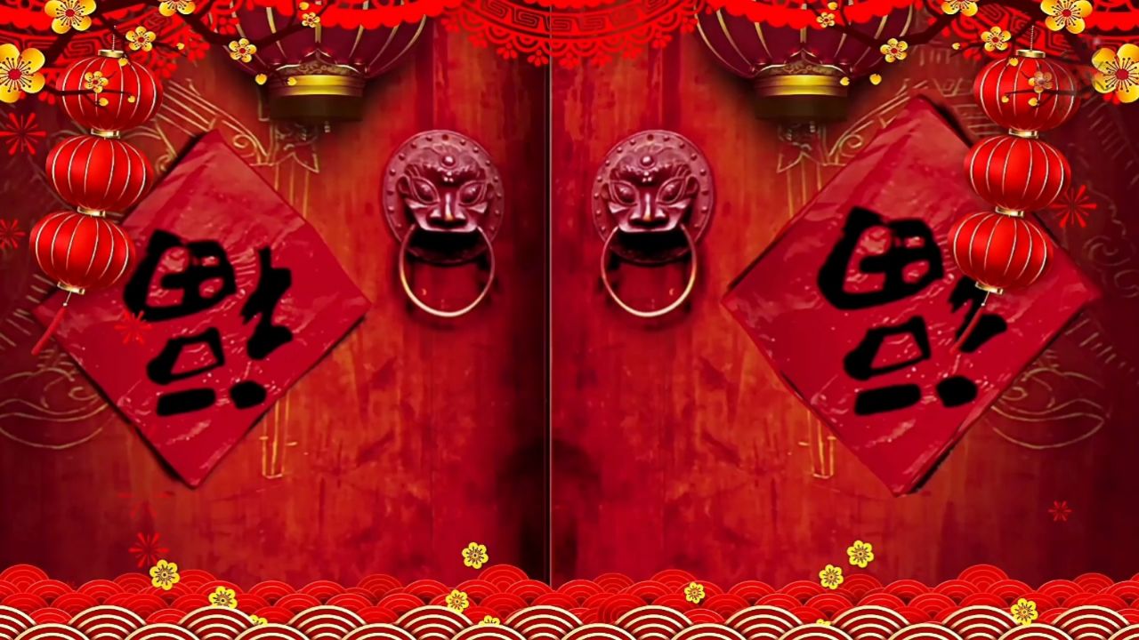 开门红 春节元旦喜庆开场红灯笼舞台演出节目大屏幕高清led背景视频