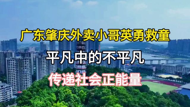 广东肇庆外卖小哥英勇救童,平凡中的不平凡,传递社会正能量