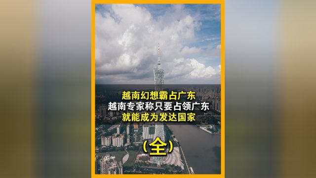 越南幻想霸占我国广东,越南专家:只要占领广东就能成为发达国家全