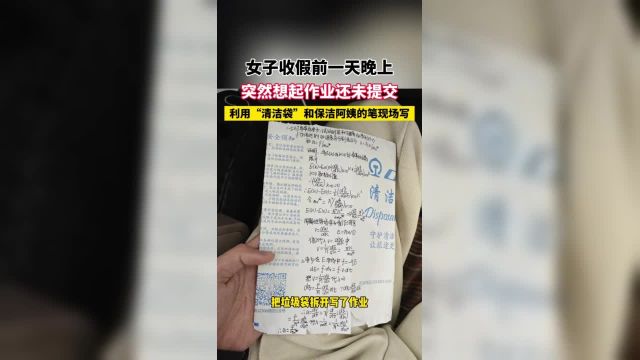 女子收假前一天晚上 突然想起来作业还未提交