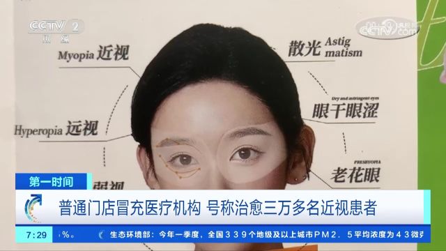 提升视力的“黑生意” 普通门店冒充医疗机构 号称治愈三万多名近视患者