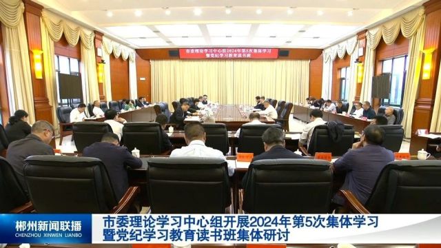 市委理论学习中心组开展2024年第5次集体学习暨党纪学习教育读书班集体研讨