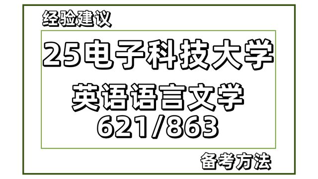 25电子科技大学英语语言文学考研621/863