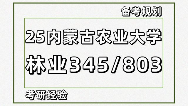 25内蒙古农业大学林业考研345/803