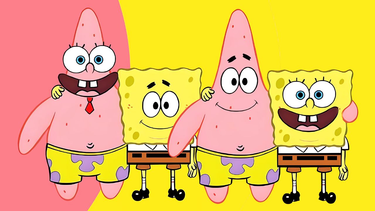 假如把海绵宝宝和派大星的五官互换!