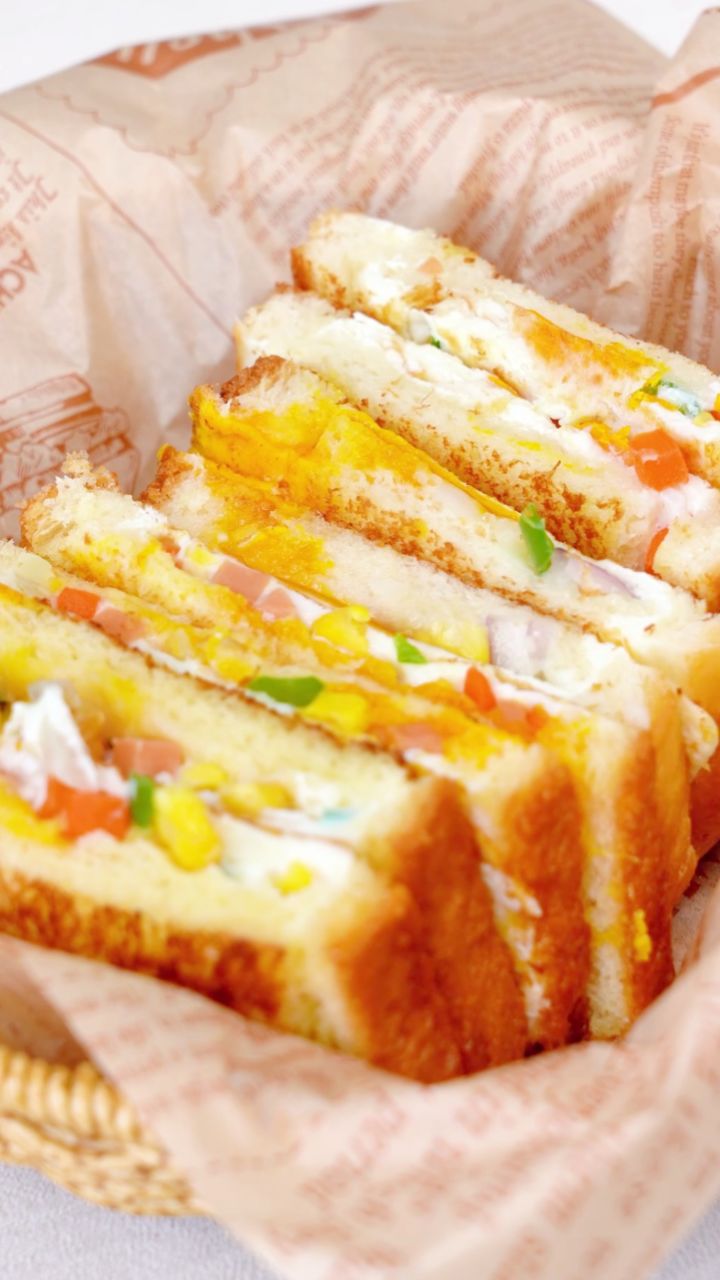 快手早餐三明治,5分钟就能做好,吃上一口元气满满