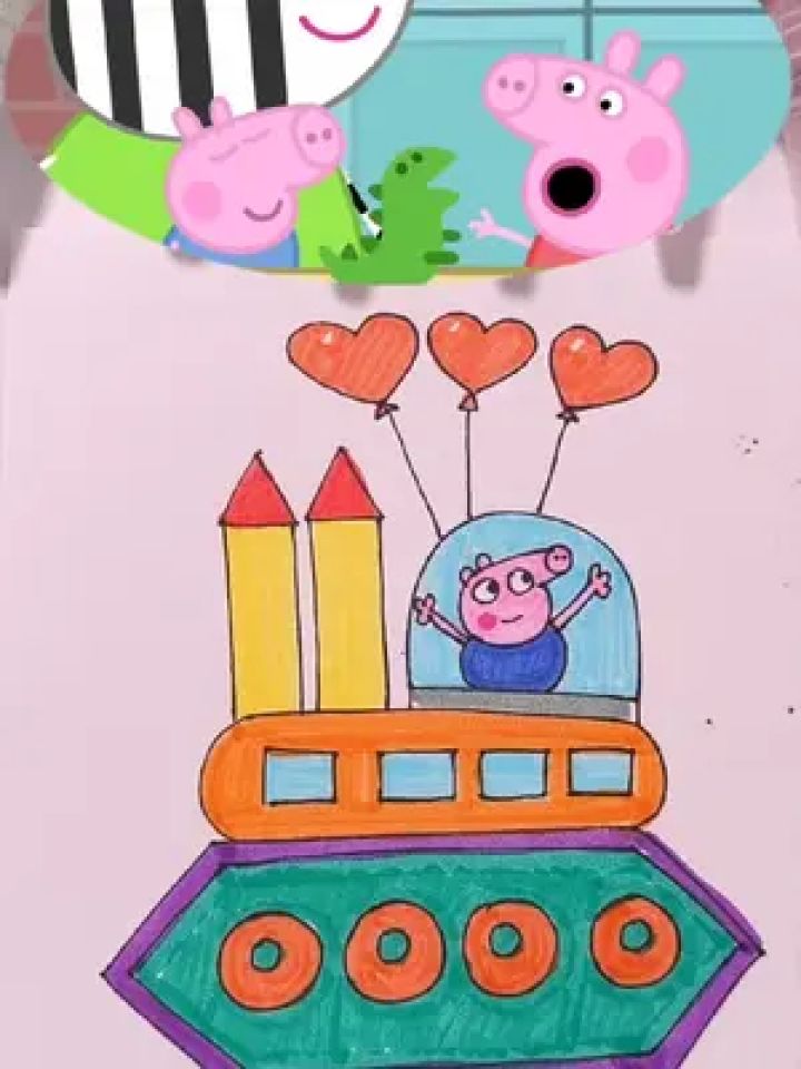 填色 #儿童绘画 #小猪佩奇 #手绘to #轻娱how #儿童简笔画