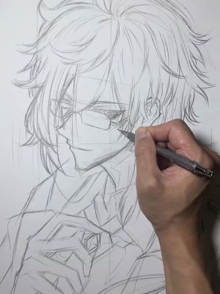 帅气的钟离起稿绘画教程