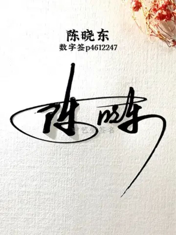 你的名字也可以流畅又好看 这样签名流畅自然简洁美观,陈晓东,数字签p