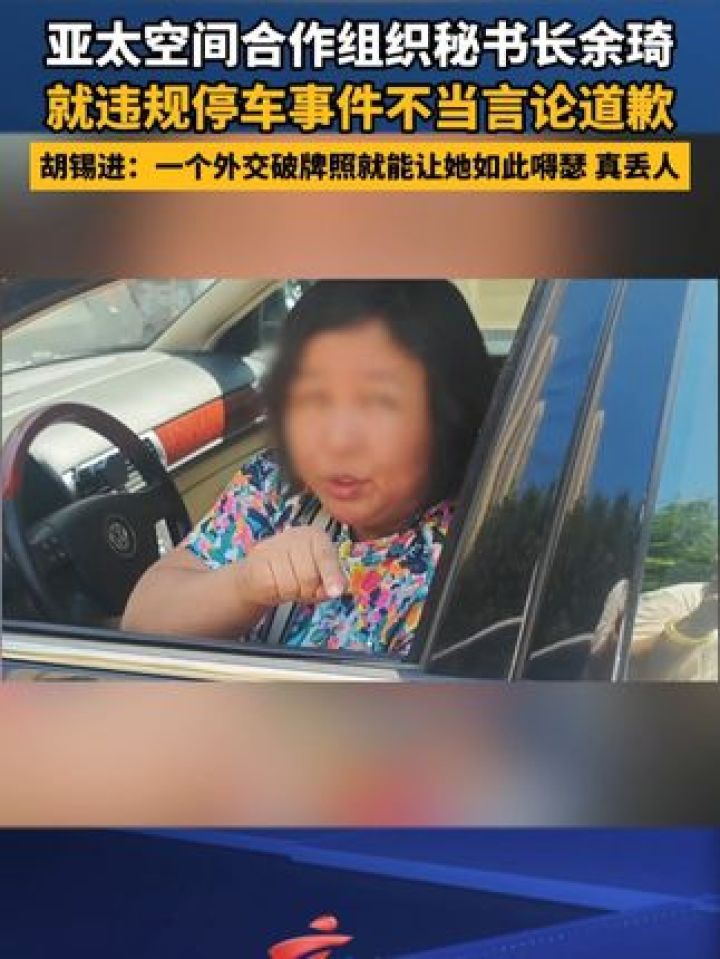 亚太空间合作组织秘书长余琦，就违规停车事件不当言论道歉。胡锡进：一个外交破牌照就能让她如此嘚瑟，真丢人。_高清1080P在线观看平台_腾讯视频
