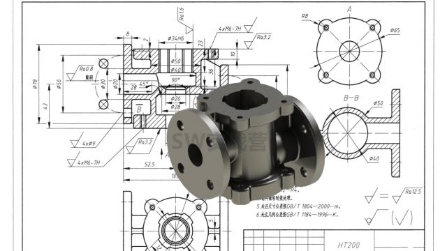 solidwork视频教程SW实战营新标准机械图集阀体