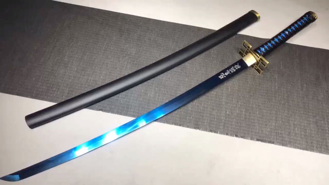 鬼灭之刃时透无一郎同款一比一打造金属日轮刀