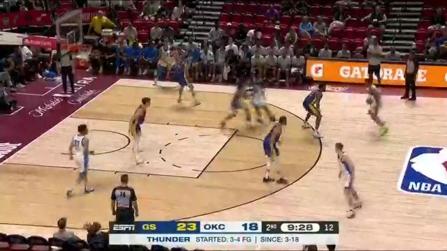 NBA夏季联赛：勇士vs雷霆第2节英文原声回放