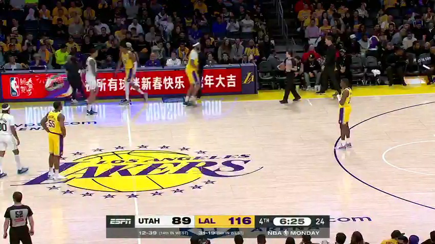 爵士vs湖人 NBA常规赛：爵士vs湖人第4节中文解说回放