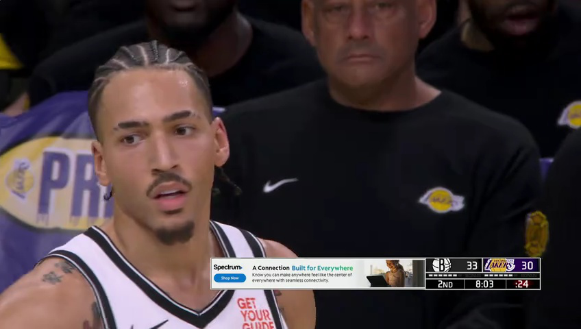 篮网vs湖人 NBA常规赛：篮网vs湖人第2节中文解说回放