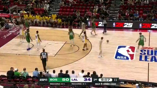 NBA夏季联赛：凯尔特人vs湖人第3节英文原声回放