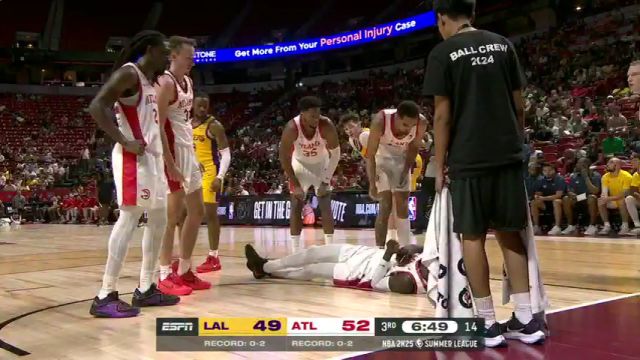 NBA夏季联赛：湖人vs老鹰第3节中文解说回放